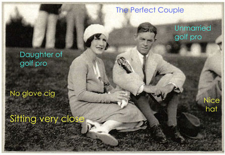 The perfect couple watching a golf match Michigan, circa 1923-1924